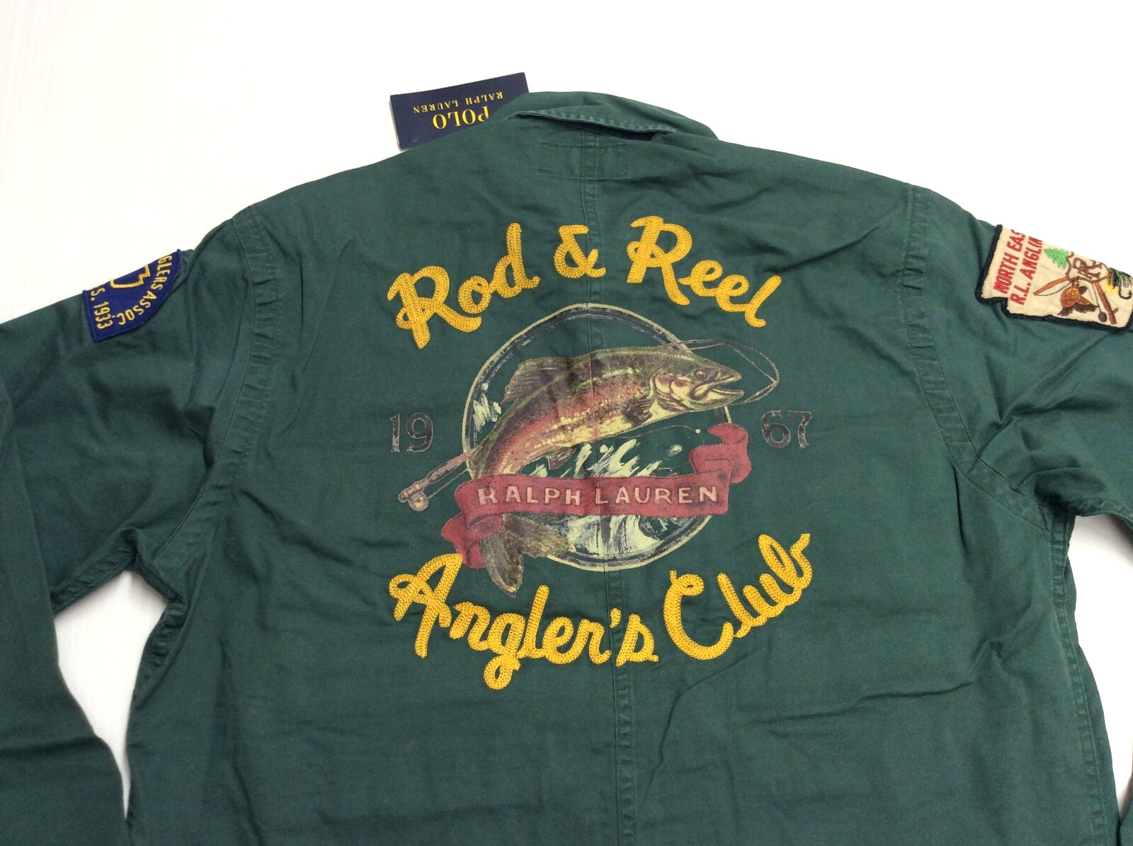 Polo Ralph Lauren VTG Retro Sportsman Fishing Rod Reel Hunting Shooting Shirt S