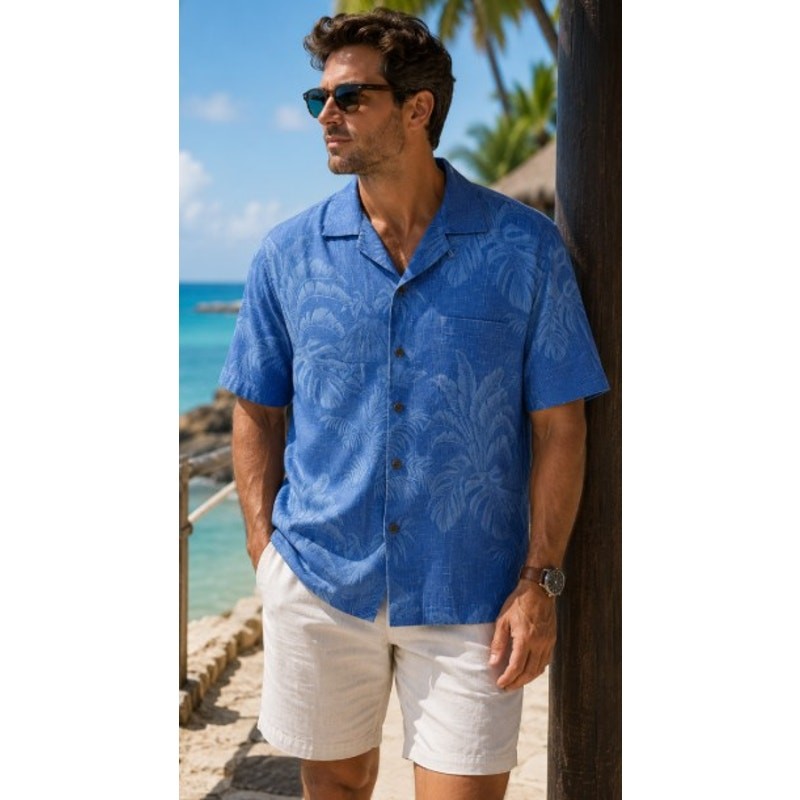 Tommy Bahama Men’s Blue Tropical Button Front | Resort Casual | Size XL