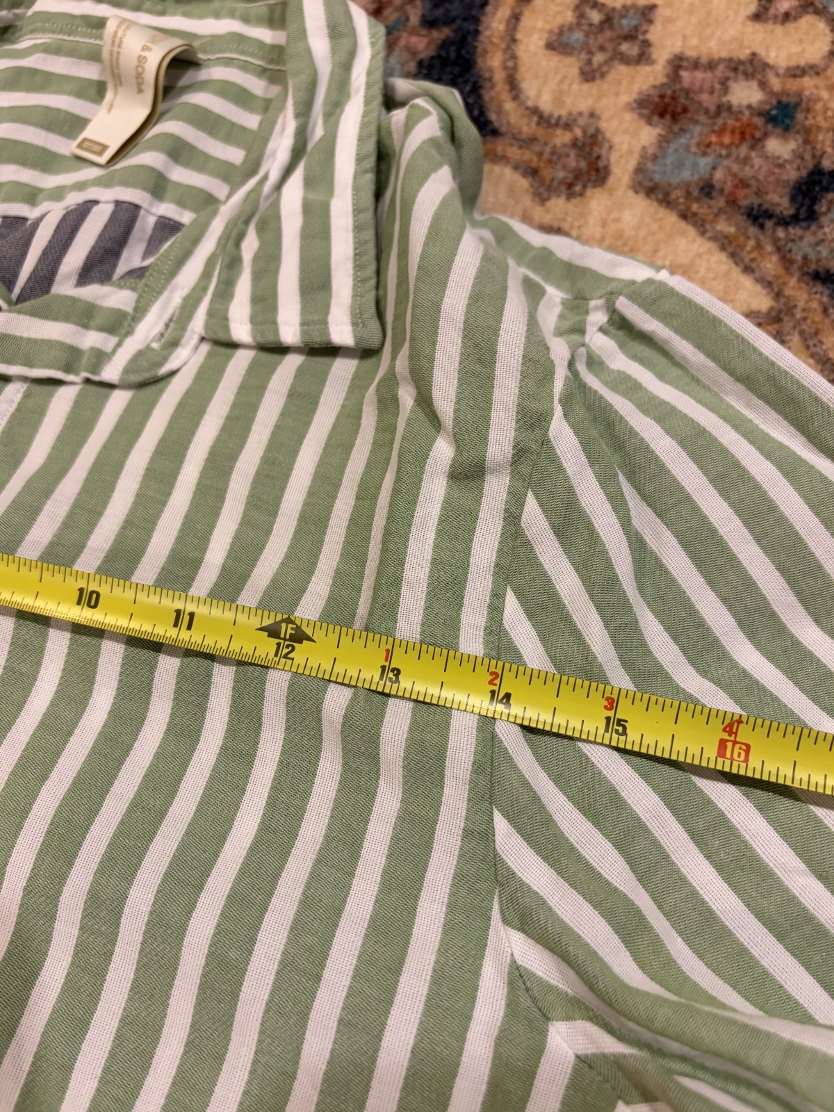 Scotch and Soda Vertical Stripe Short Sleeve Button down Sz M Summer