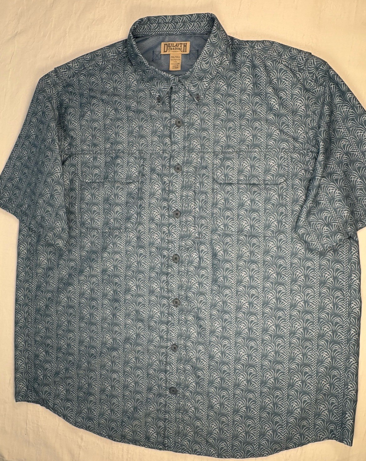 Duluth Trading Co Shirt Vented Back Blue Men’s 2XL Tall Fishing Outdoors Cool