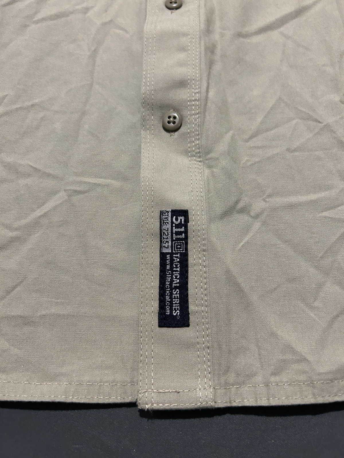 5.11 Tactical Series Shirt Mens XL Khaki Long Sleeve Canvas Military Style 72157