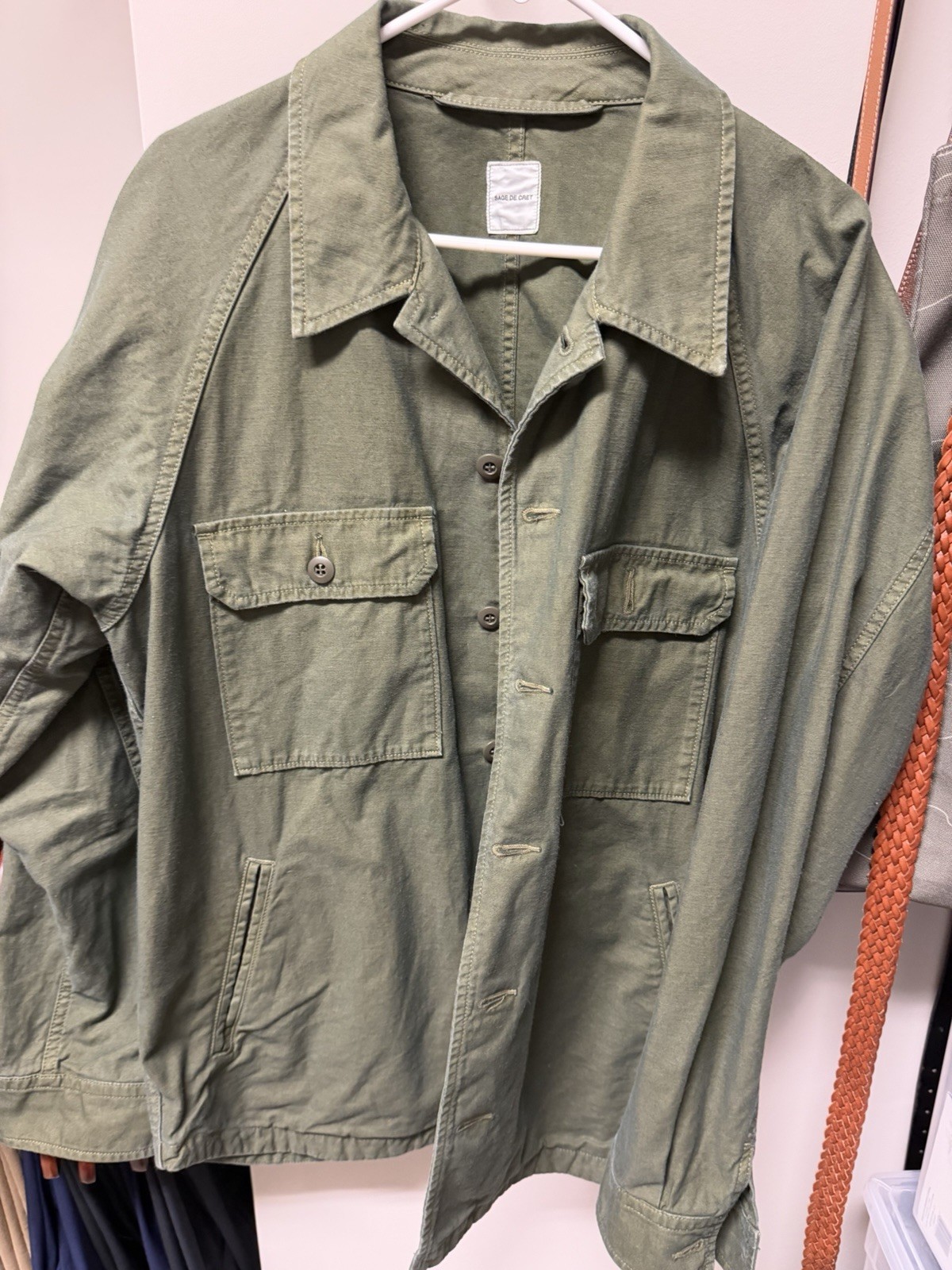 Sage de Cret Military Shirt Cotton, L Tag, Japan