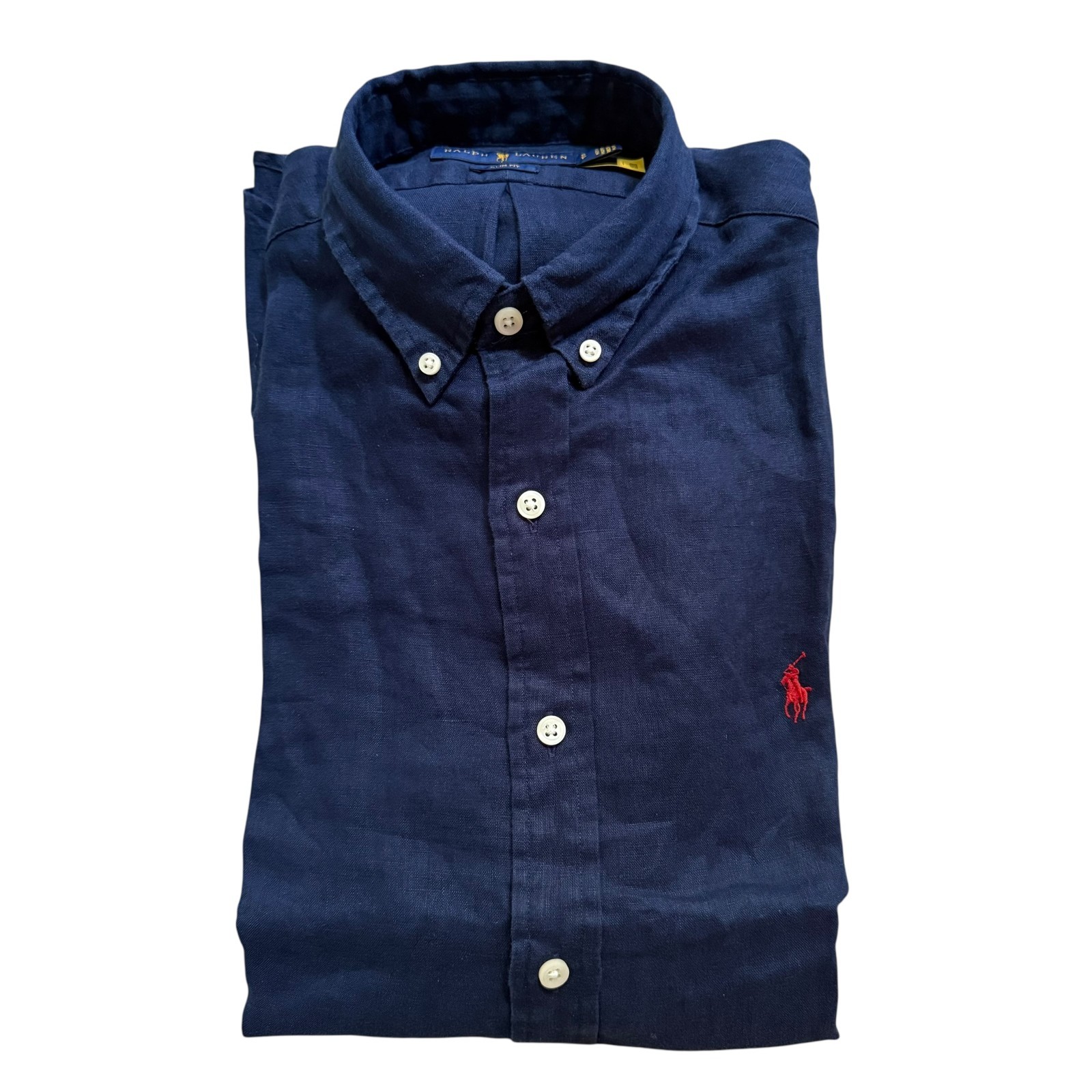 Polo Ralph Lauren Men’s Slim Fit Solid 100% Linen Button Down Long Sleeve Shirt