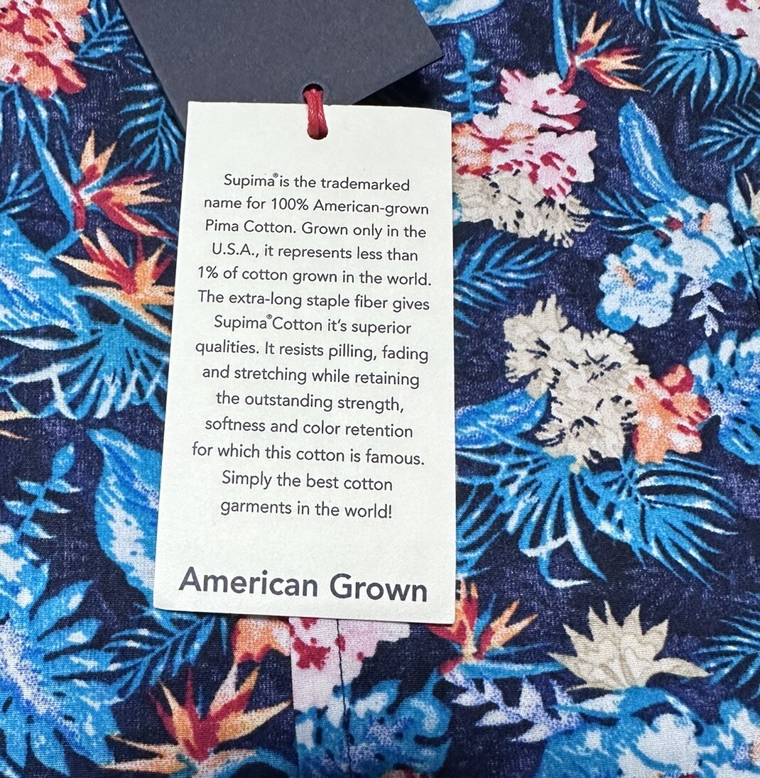 Daniel Cremieux Men Shirt XL Button 100% Supima Cotton Short Sleeve Tropical $75