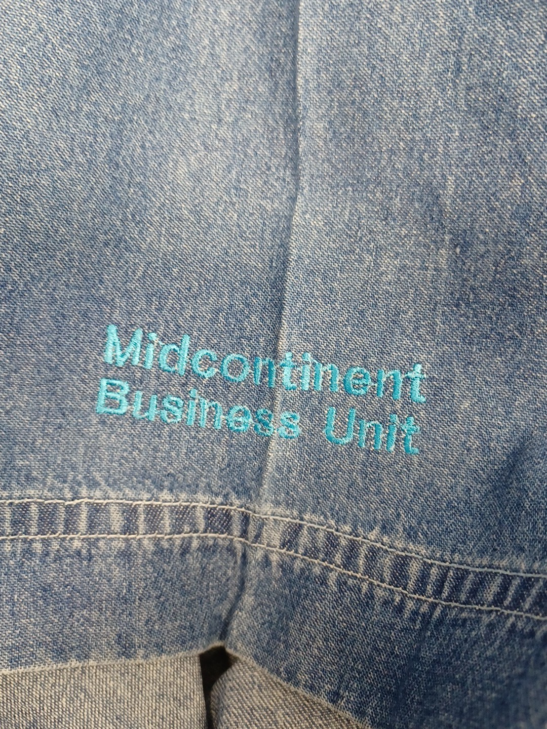 Chevron Mid Continent Business Unit Denim Shirt Button Short Sleeve 2XL