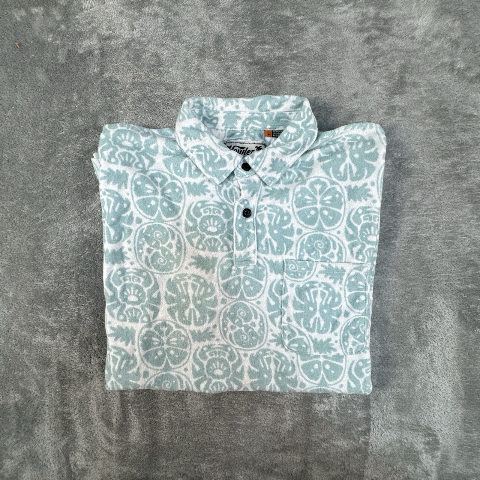 Howler Brothers Palapa Terry Shirt Men’s Large White Floral Casual Preppy