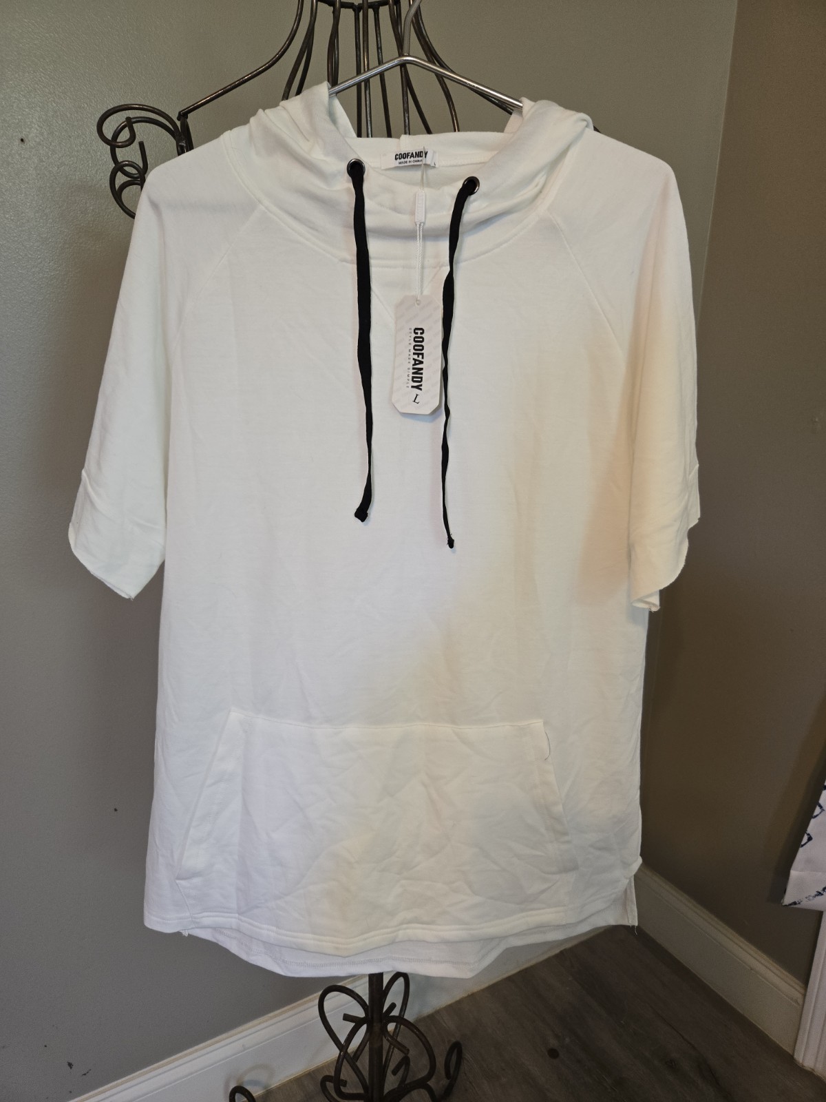 Mens Short Sleaved Coofandy Pullover Shirt Size Large