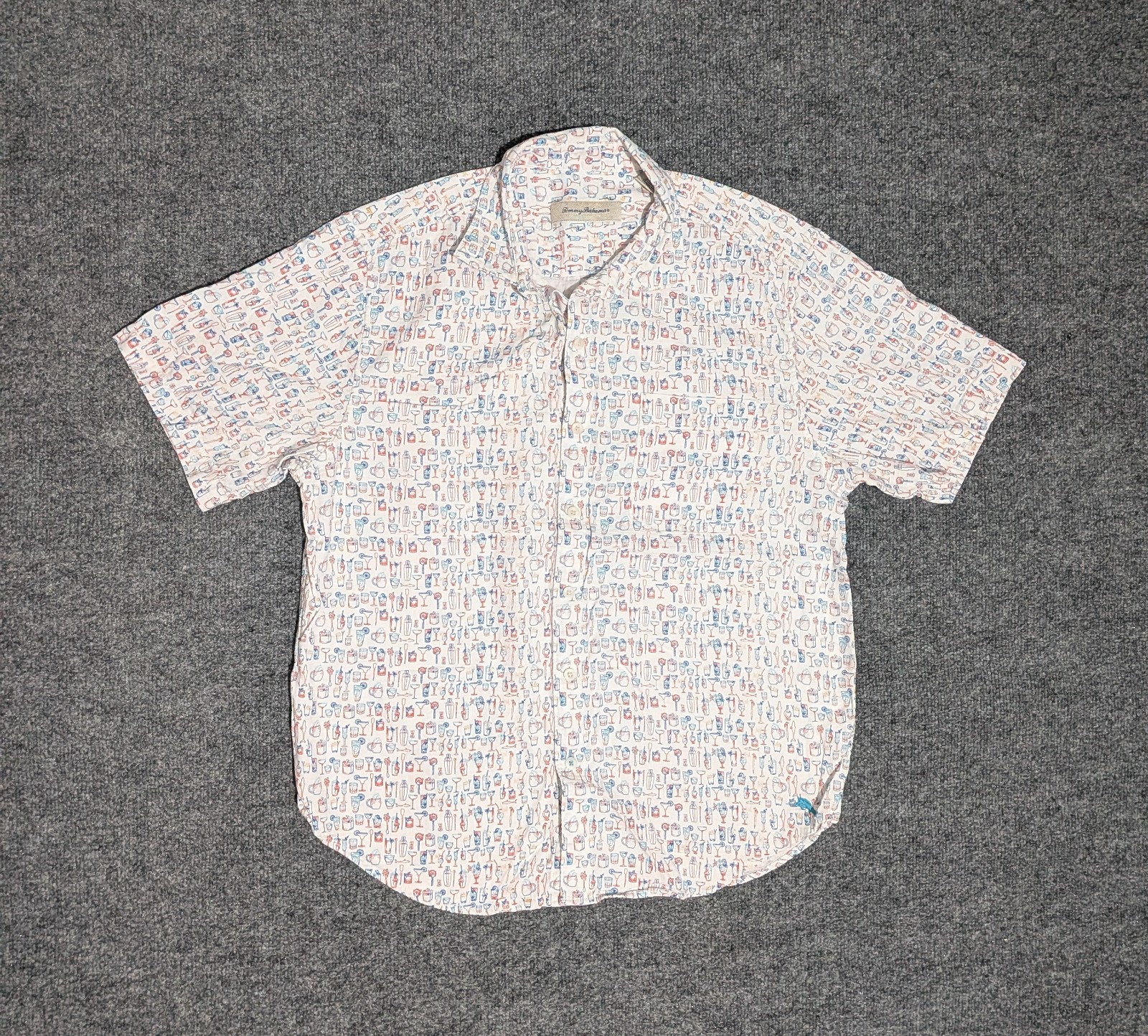 Tommy Bahama Shirt Mens Medium Nova Wave Cocktail