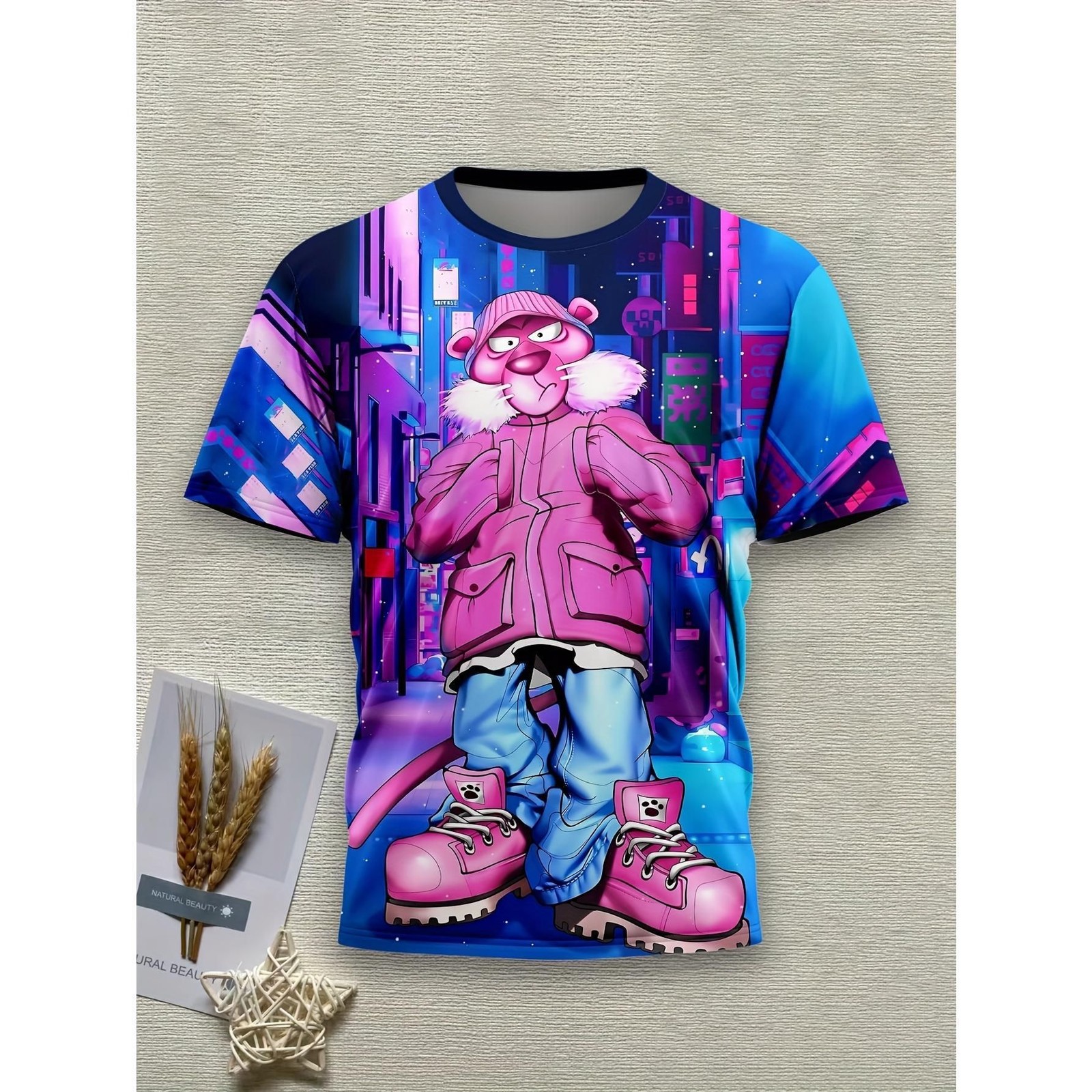 Gradient fashion print short-sleeve T-shirt