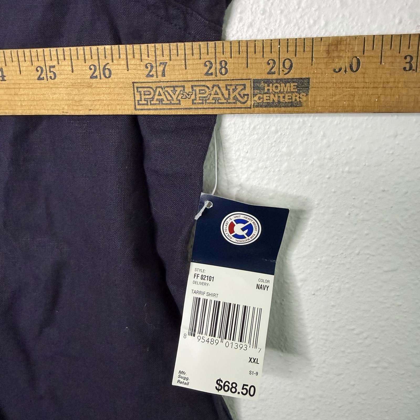 NWT Vintage G-Unit Tarrif Linen Blend Shirt Men’s 2XL Navy Y2K Deadstock