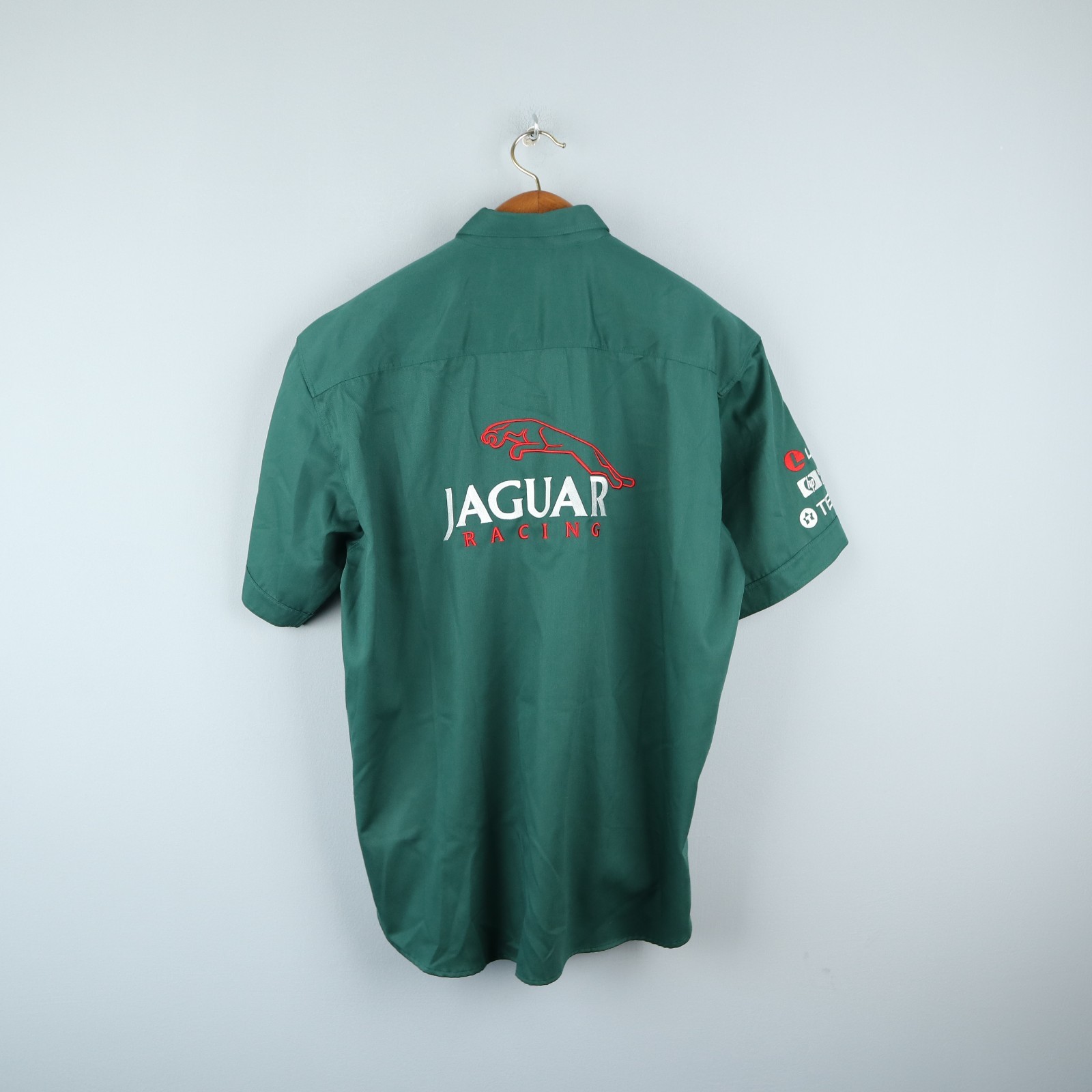 JAGUAR Mens Formula 1 Green Racing HSBC Becks Motorsport Vintage Shirt Size XXXL