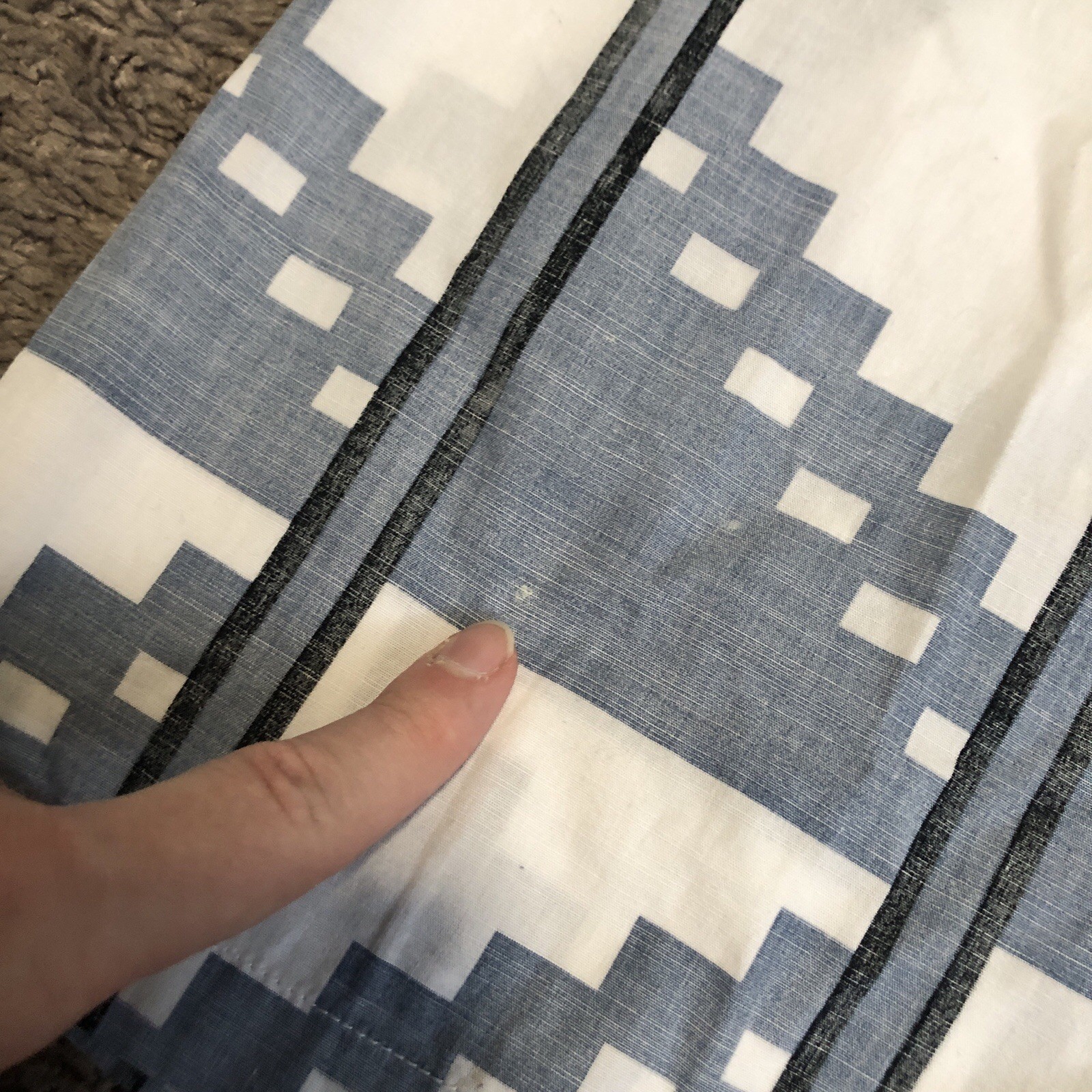 Levi’s Made & Crafted Loop Collar Camp Shirt Size M White Blue Aztec Western