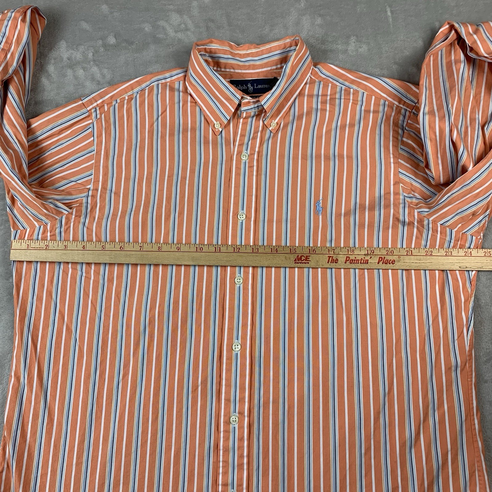 Polo Ralph Lauren Shirt Mens Large Striped Long Sleeve Button Down Classic Fit