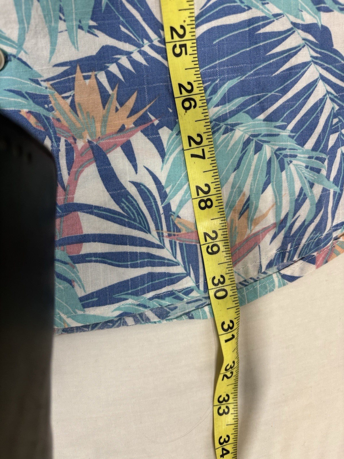 IZOD Saltwater Tropical Floral Bird of Paradise Casual Button Shirt Men M