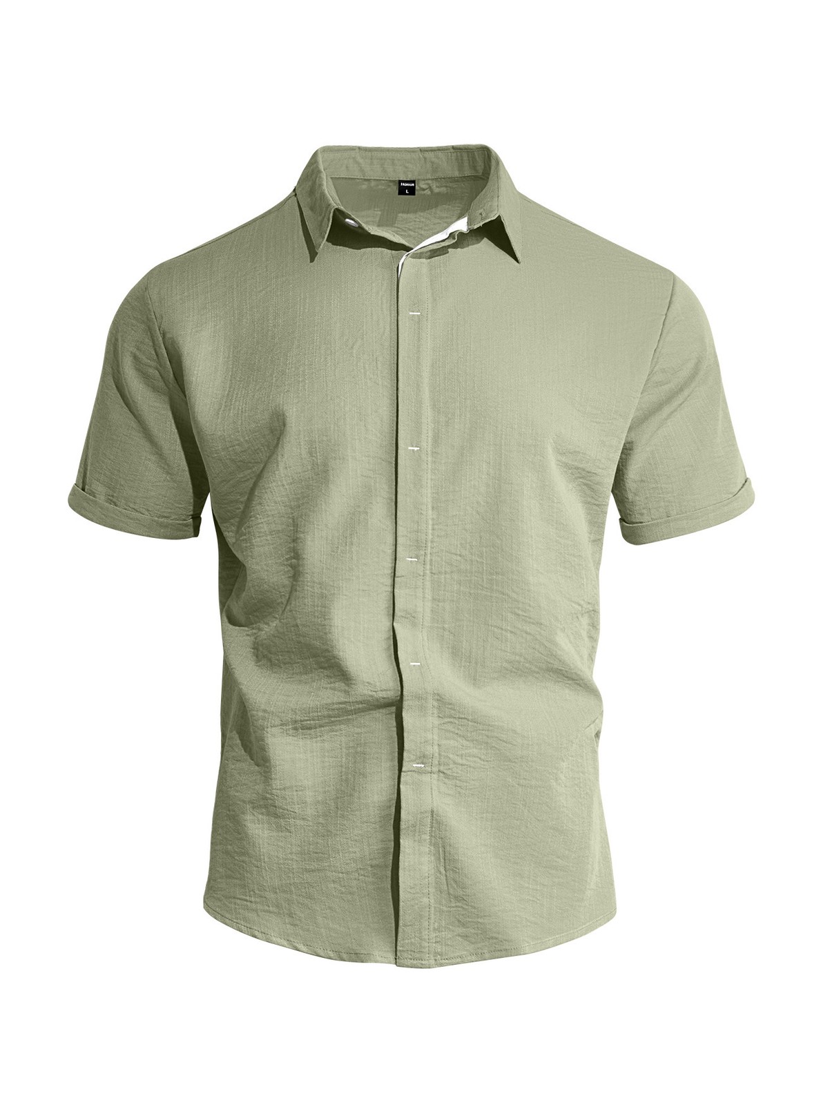 Men’s Solid Commuter Button-Down Casual Shirt