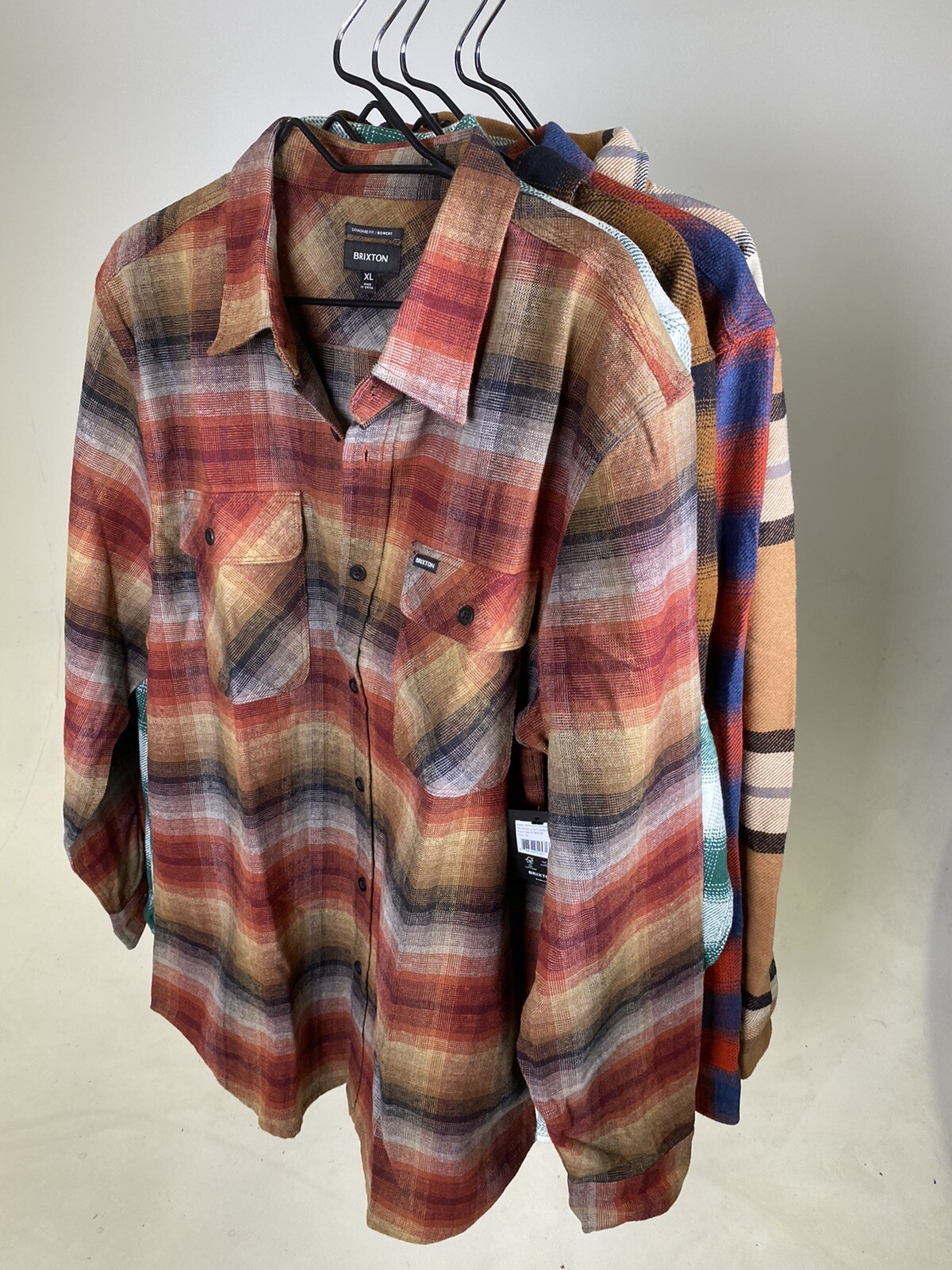 Brixton BOWERY L/S Flannel Sizes M, L, XL, XXL – Various Colors – New!