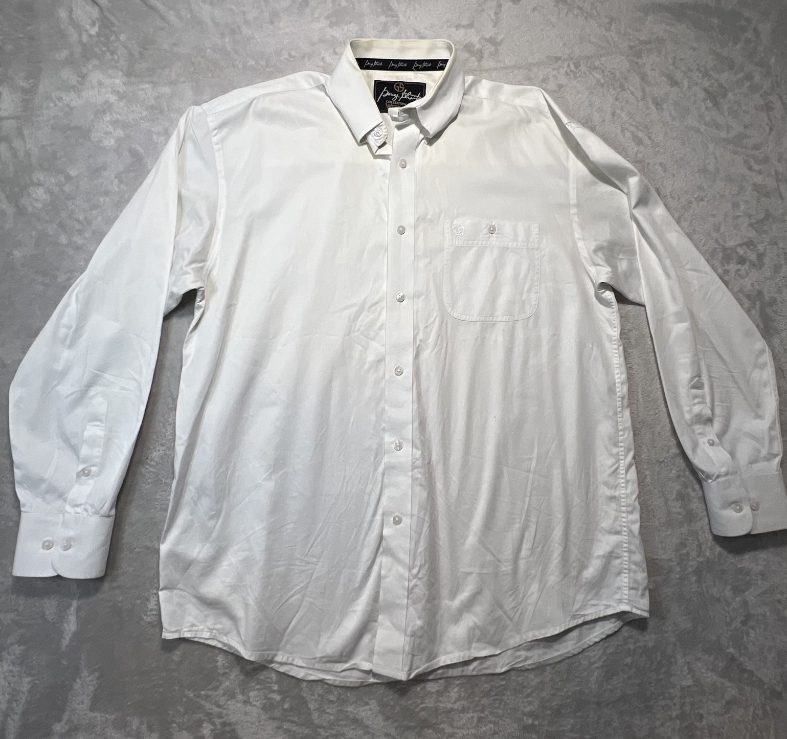 George Straight Collection By Wrangler Button Up Shirt Crispy White Large