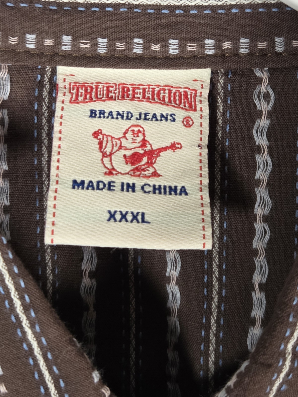 True Religion NEW Men’s 3XL Brown Western Snap Front Long Sleeve Shirt $132