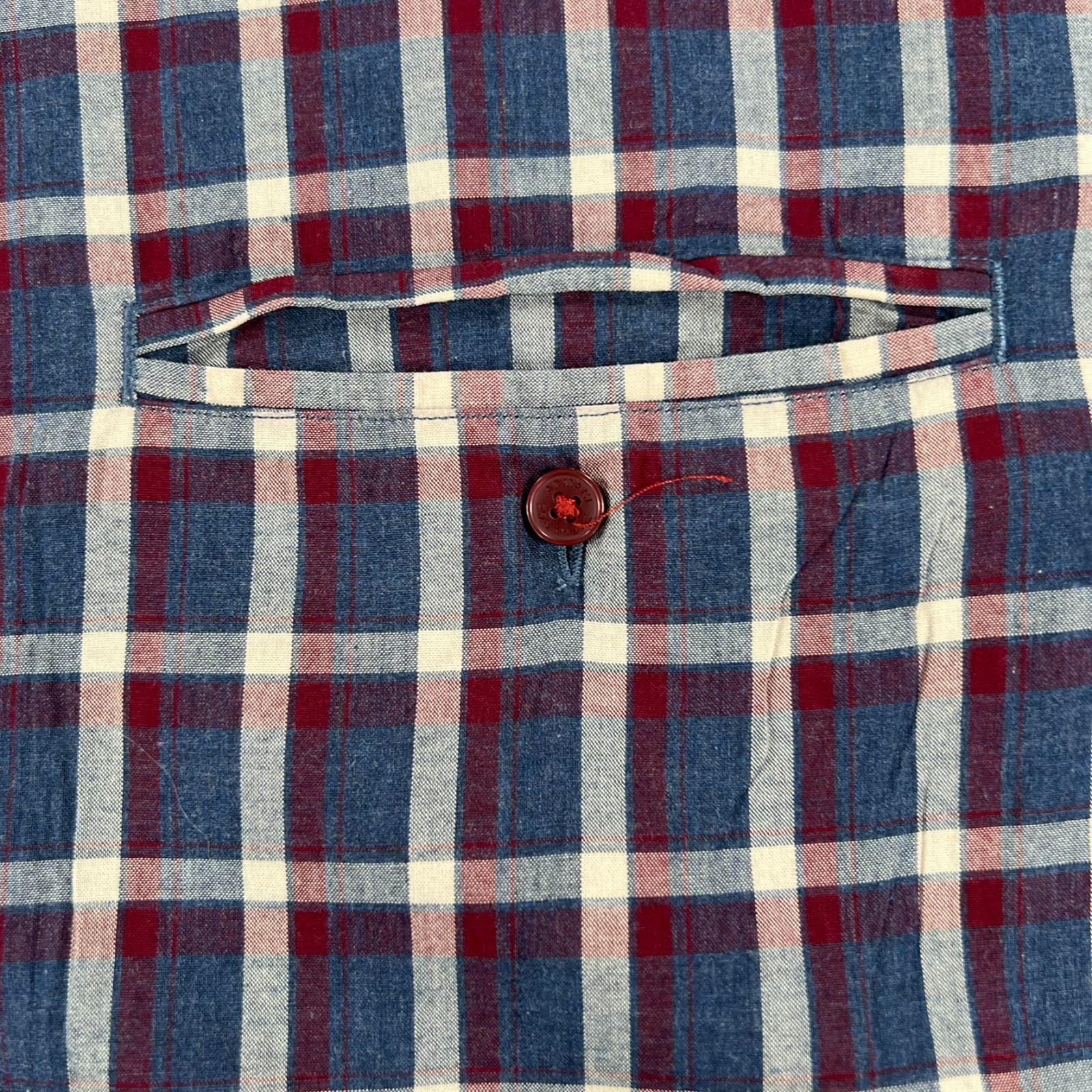 Armani Exchange A|X Shirt Mens XL Red Blue Plaid Long Sleeve Button Up