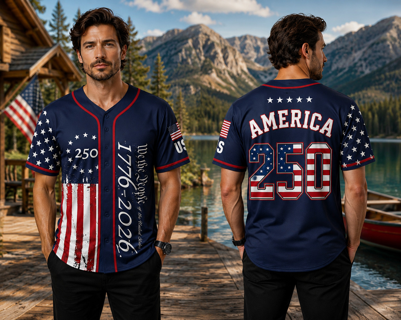 America 250 Baseball Jersey 250 Years Of Freedom 1776-2026 Patriotic USA Jersey