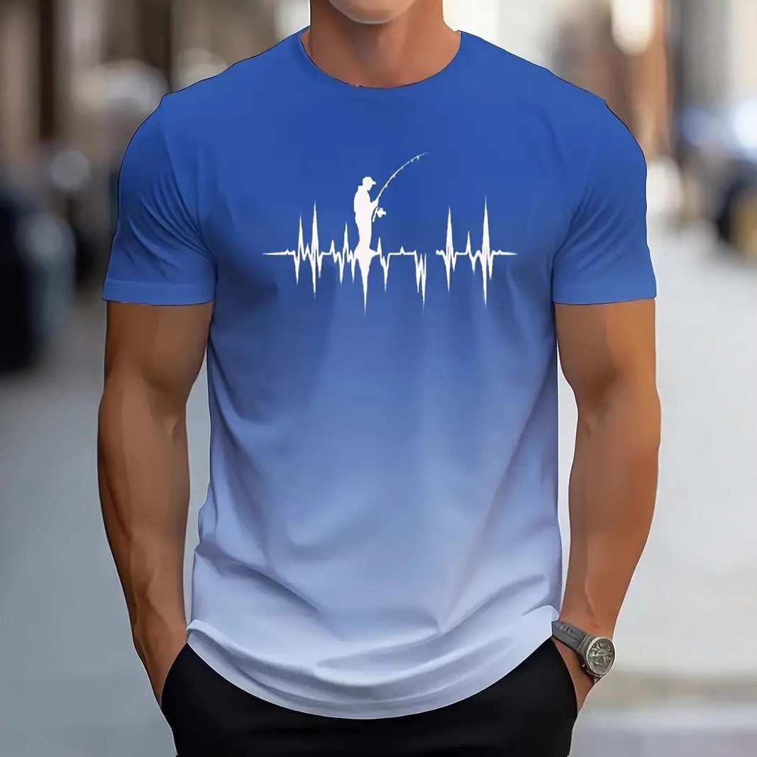 Gradient fashion print short-sleeve T-shirt