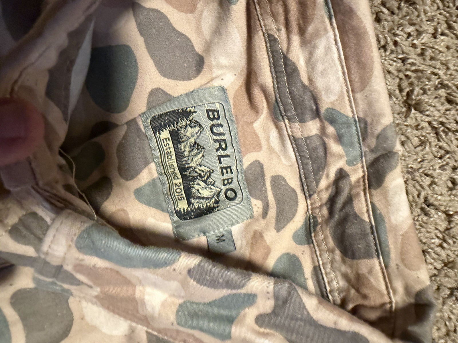 Burlebo Venado Camo Pattern Western Button Up Long Sleeve Men’s Size medium