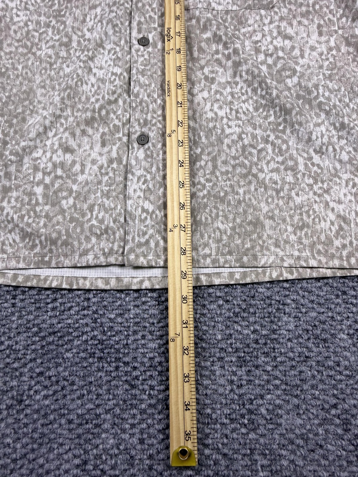 Shirt Mens XL Beige Animal Print Short Sleeve Button Front Casual Woven Top