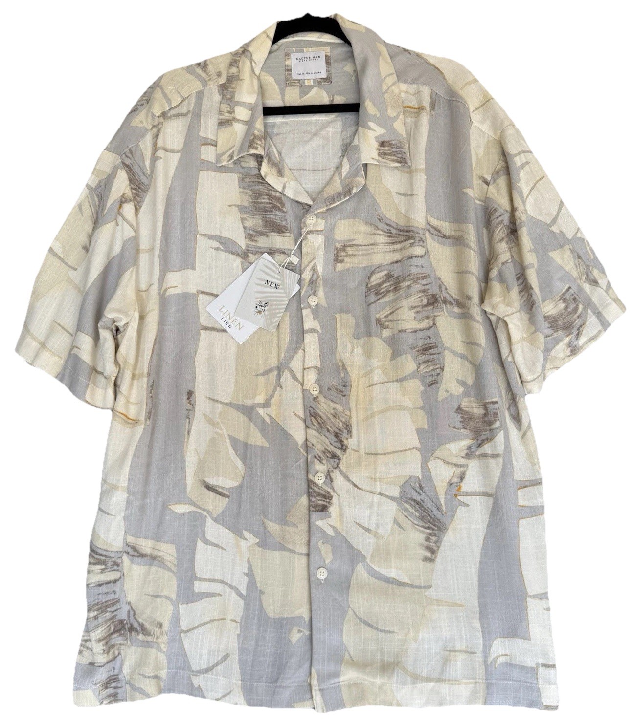 Cactus Man Ricky Singh Men’s Shirt XL Tropical Linen-Like Soft Viscose NEW $44
