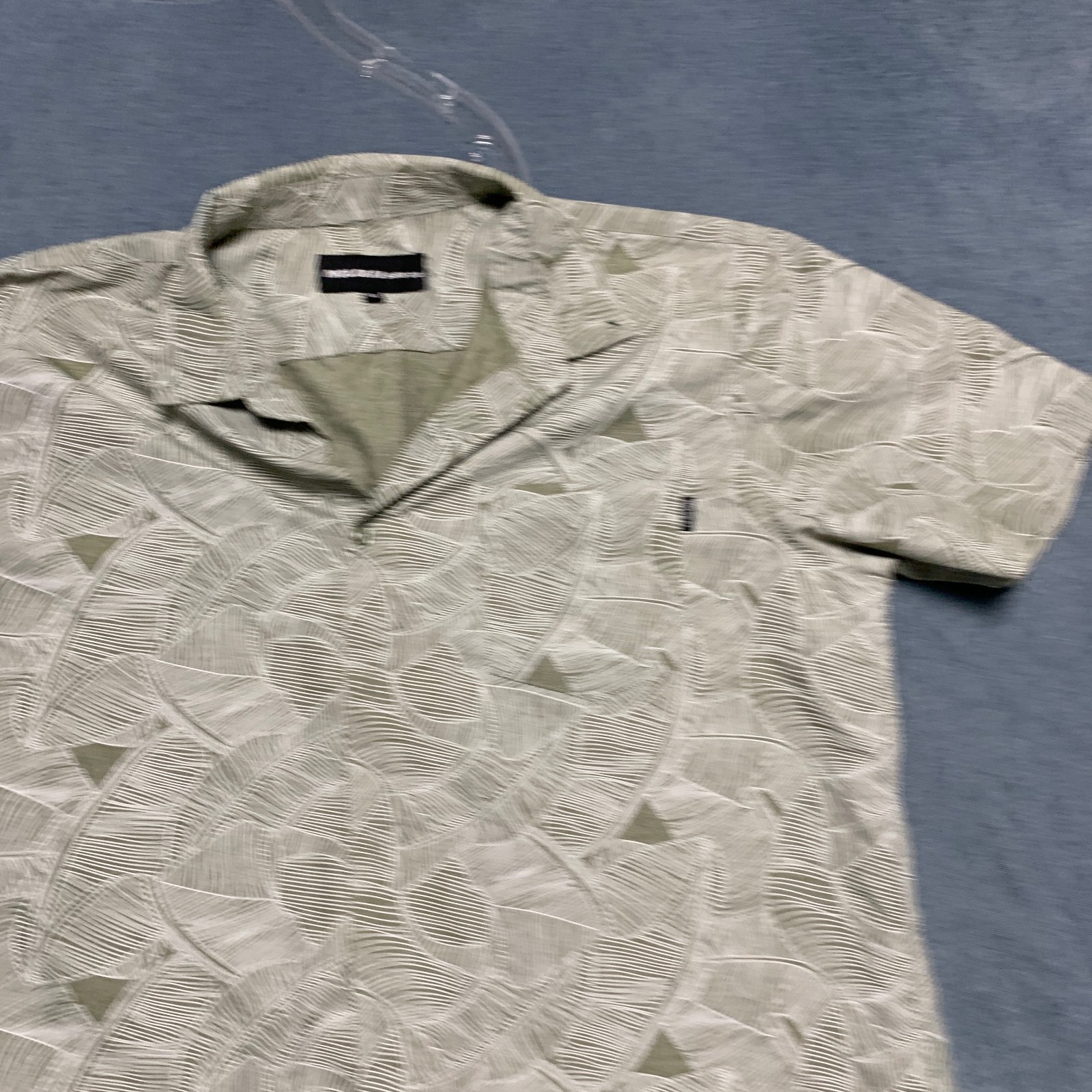 Molokai Surf Co. Hawaiian Shirt Mens XL Green Leaf Print Beach Vacation Travel