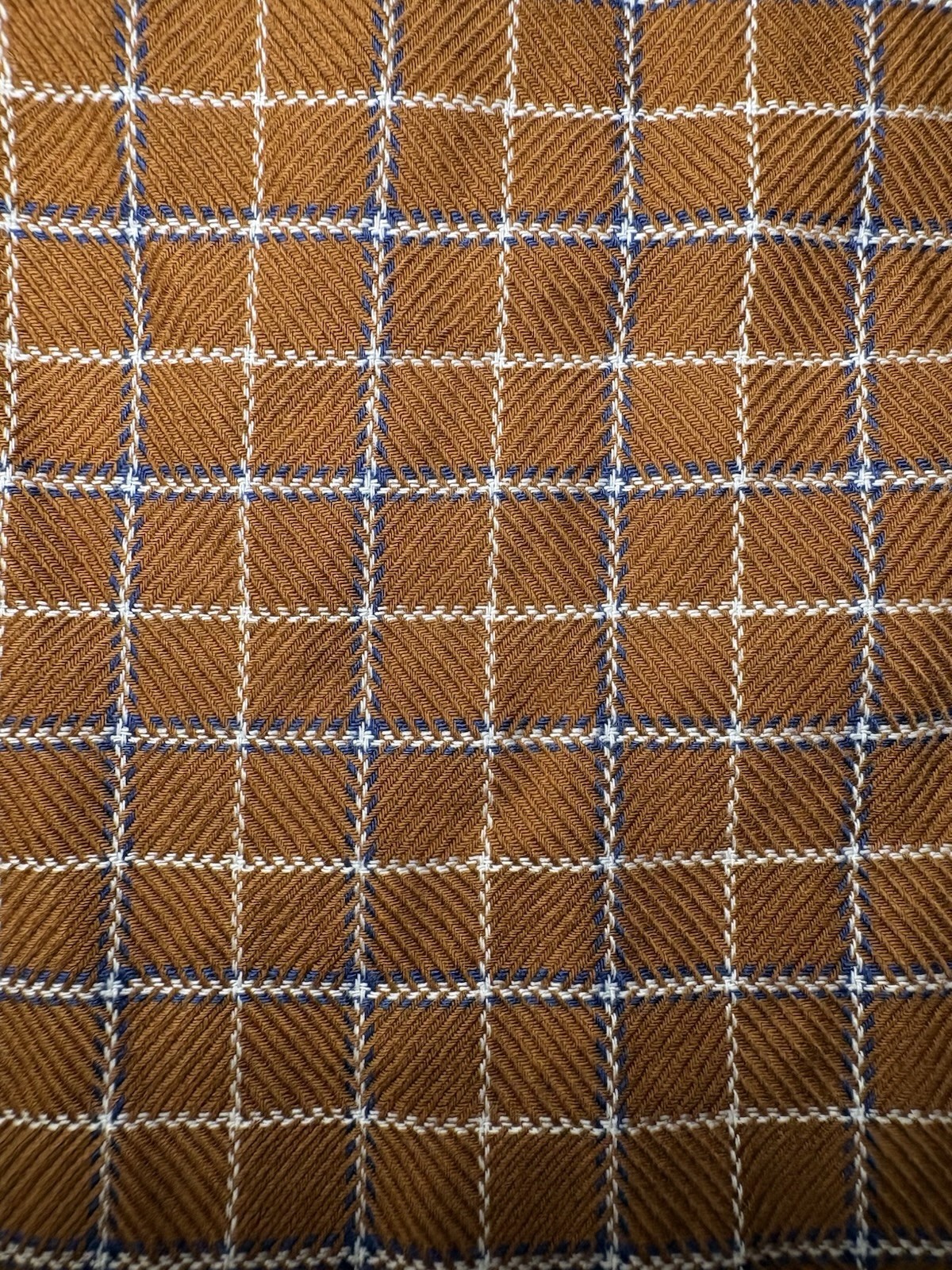 Johnston & Murphy Men’s S Brown/White/Blue Plaid Long Sleeve Button-Up Shirt