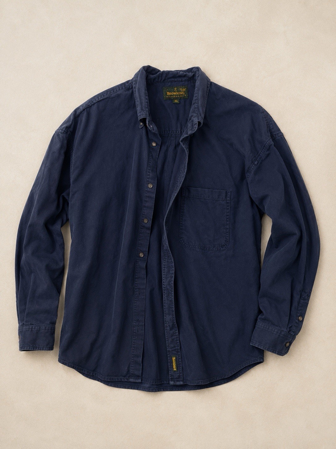 Vintage Timberland Weathergear XL Navy Heavyweight Button Down Shirt 100% cotton