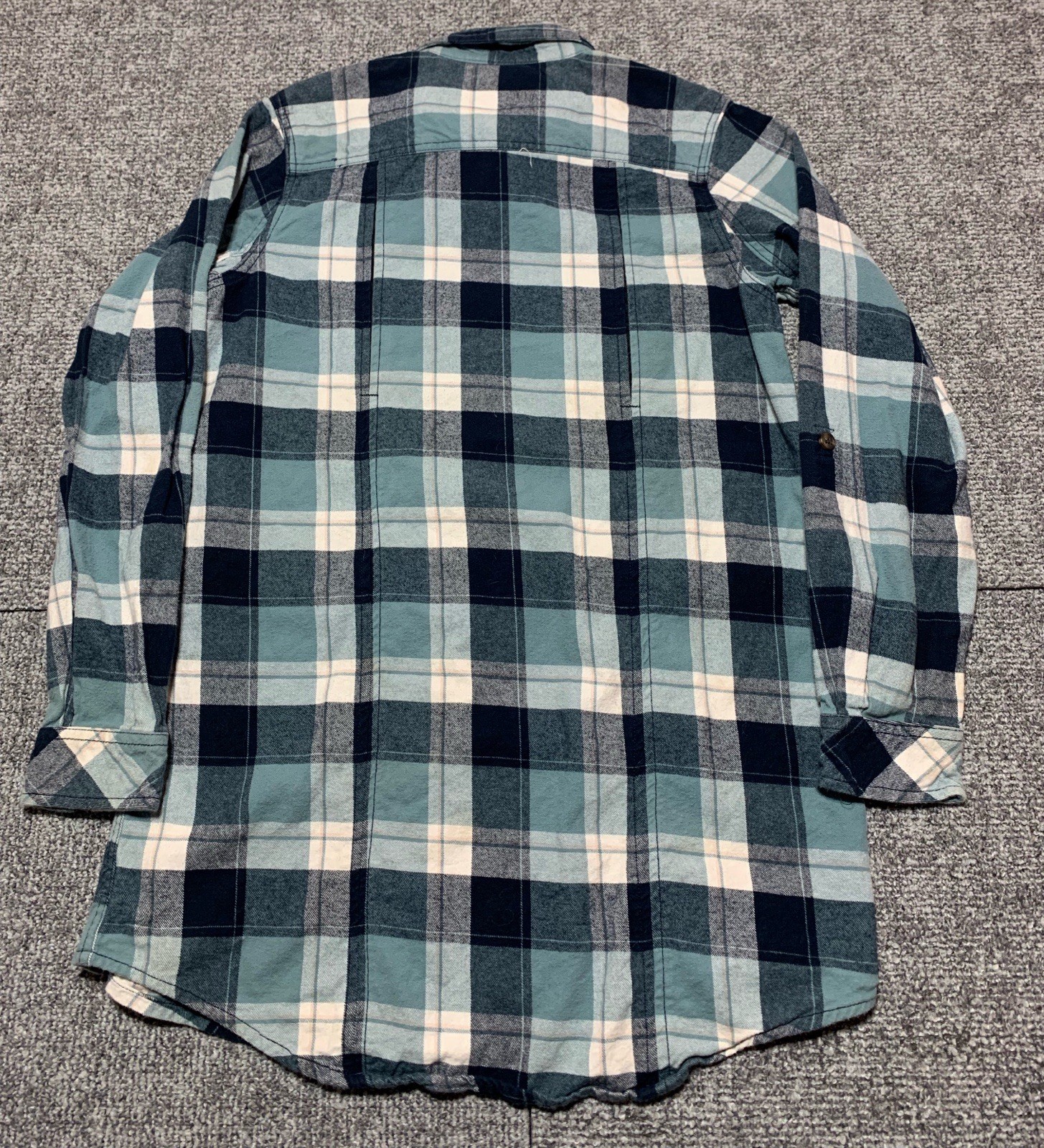 Vtg Five Brother Flannel Shirt Men XLT Tall Green White Plaid 80s 90s RARE