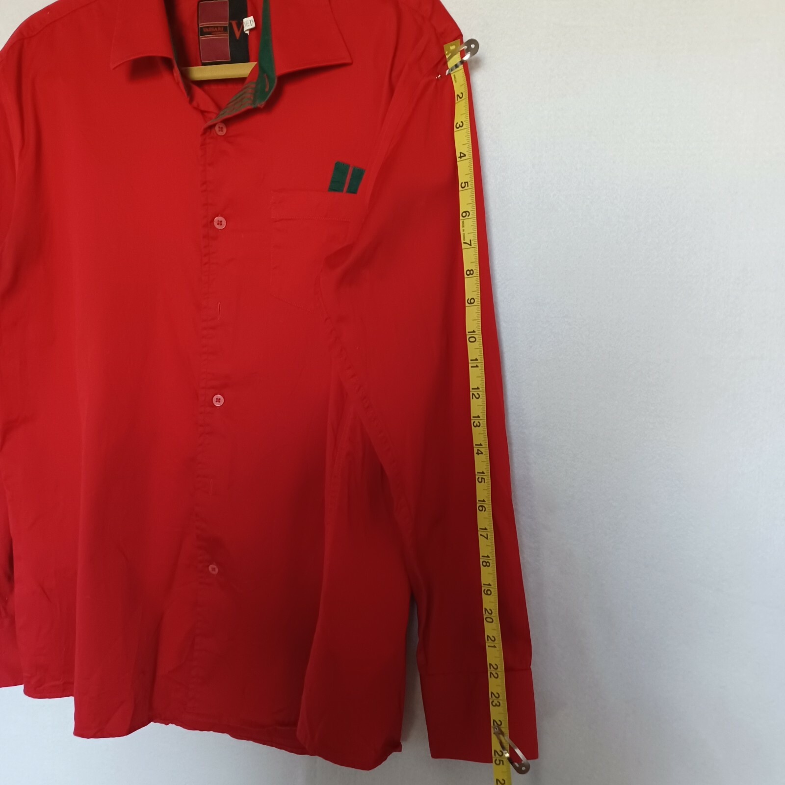 Vassari Los Angeles V Men’s Casual Red Cotton Shirt Long Sleeve Sz.XXL