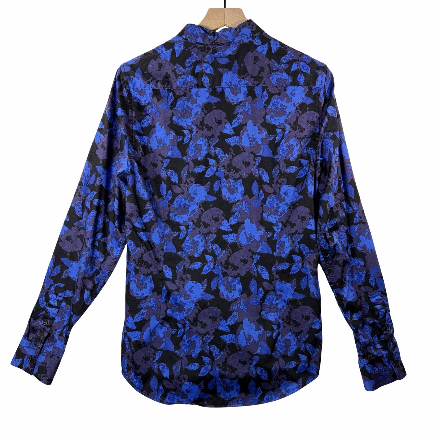Guess Blue Floral Cotton Blend Long Sleeve Button-Up Shirt Men’s M Spring Summer