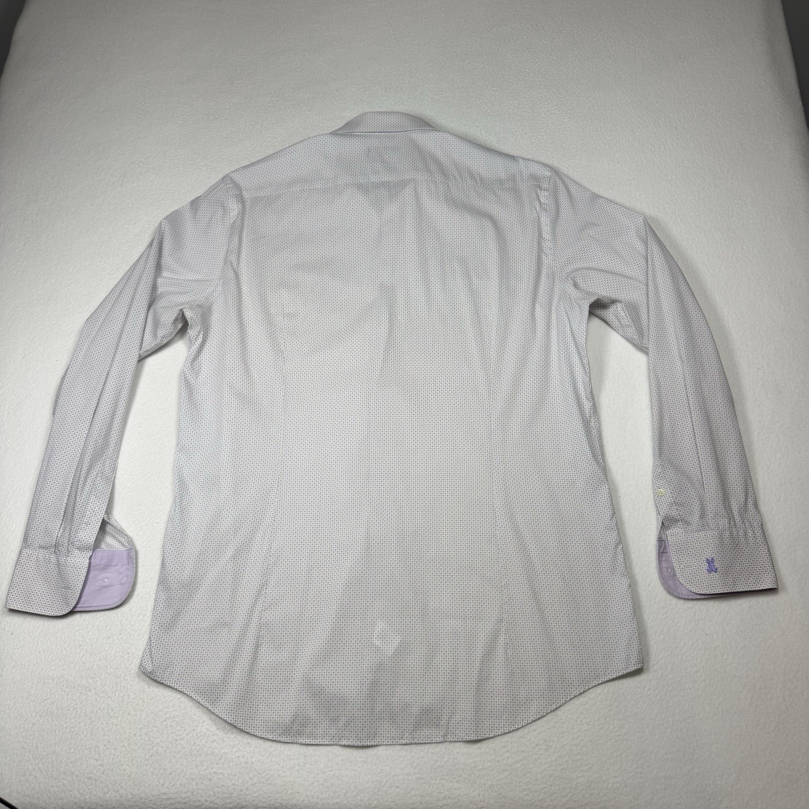 Psycho Bunny Mens Purple Flip Cuff Geometric Long Sleeve Button Shirt Slim Fit