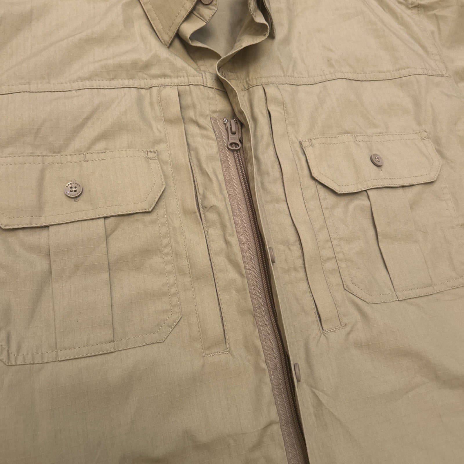 Propper Tactical Shirt Mens L Short Sleeve Button Up Military Uniform Pockets