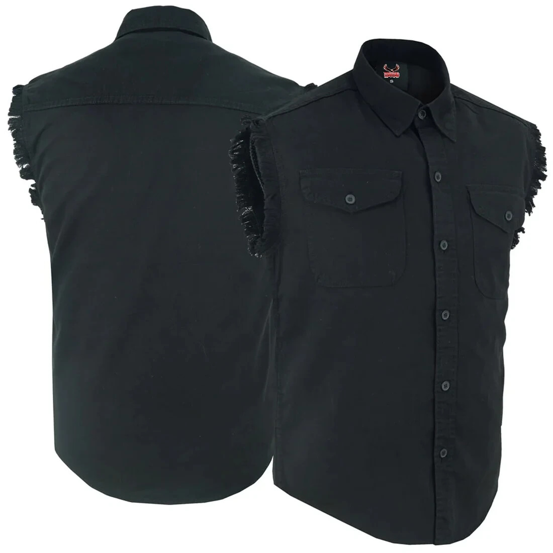 Mens Casual Solid Denim Shirt Summer Sleeveless Loose Fit S-5XL Button down Vest