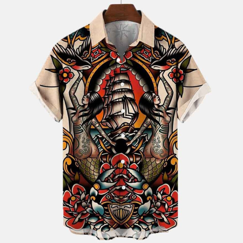 3d Myth Retro Animal Men’s Hawaiian Shirts Lapel Men’s Shirt Summer Shirts Lionf