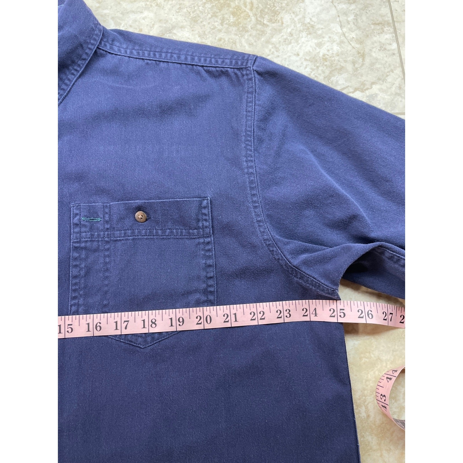 Greatland Shirt Button Down Size L Blue Cotton Mens Workwear Long Sleeve Casual