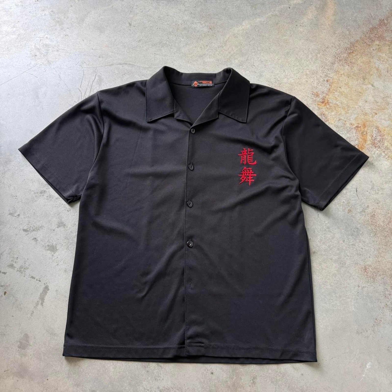 Vintage Y2K Dangerous Willie Japanese Dragon Grunge Alt Button Up Shirt Size L