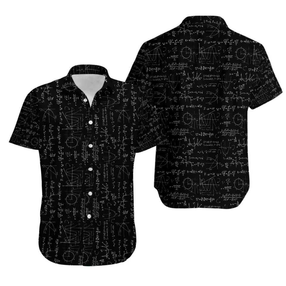 Funny Math Equation Teacher Nerd Tropical Men’s Hawaiian Shirt Geek Gift