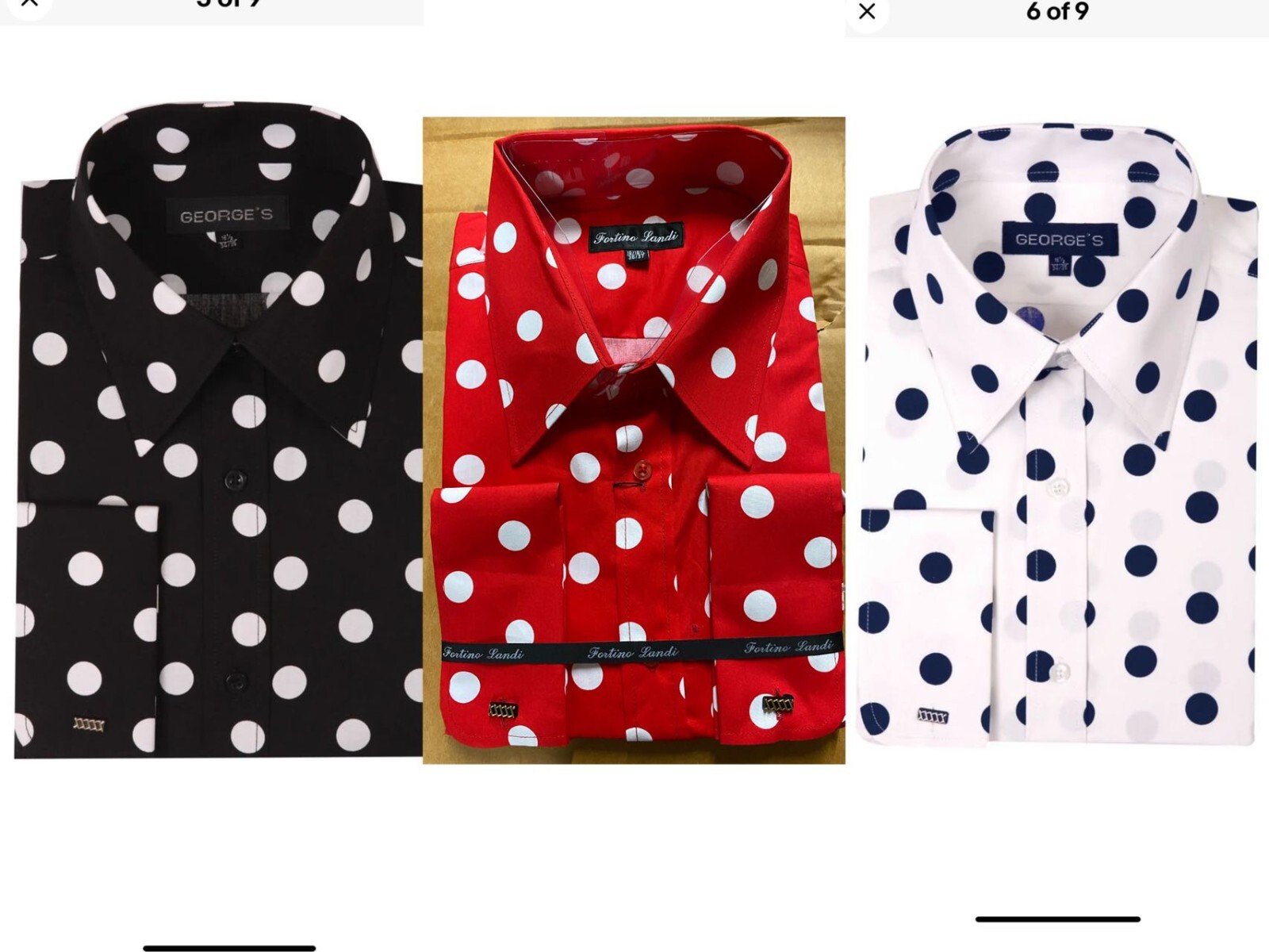 Men’s 100% cotton Polka Dot Design Dress Shirt Style AH616