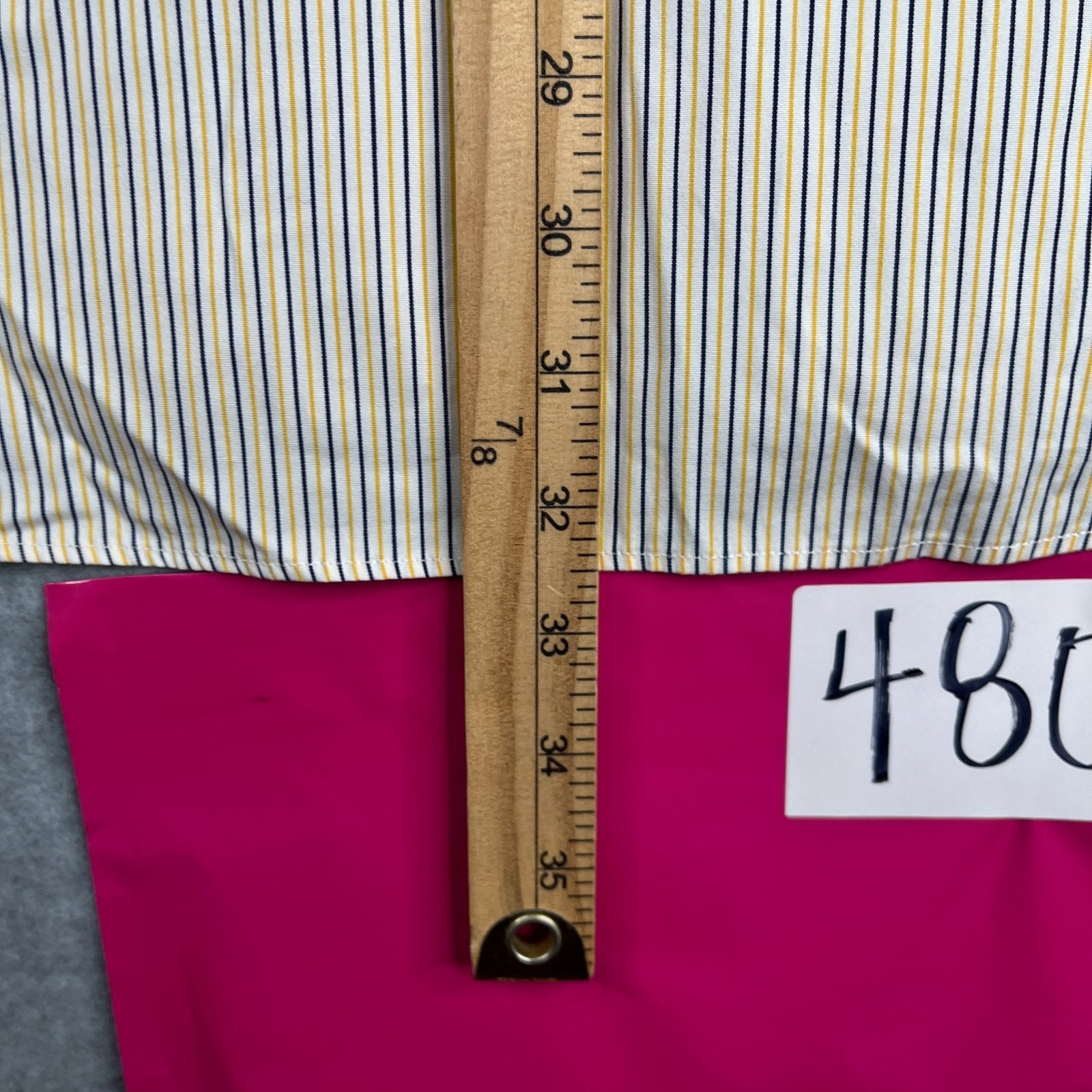 Polo Ralph Lauren Shirt 18 Regent Custom Yellow Striped Button Up Long Sleeve