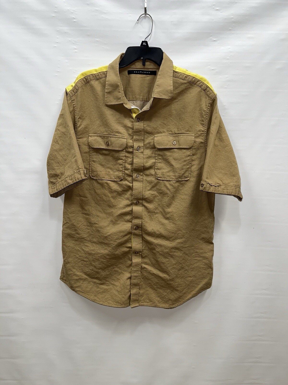 Sean John Shirt Mens XXL Multicolor Short Sleeve Button Front Pockets