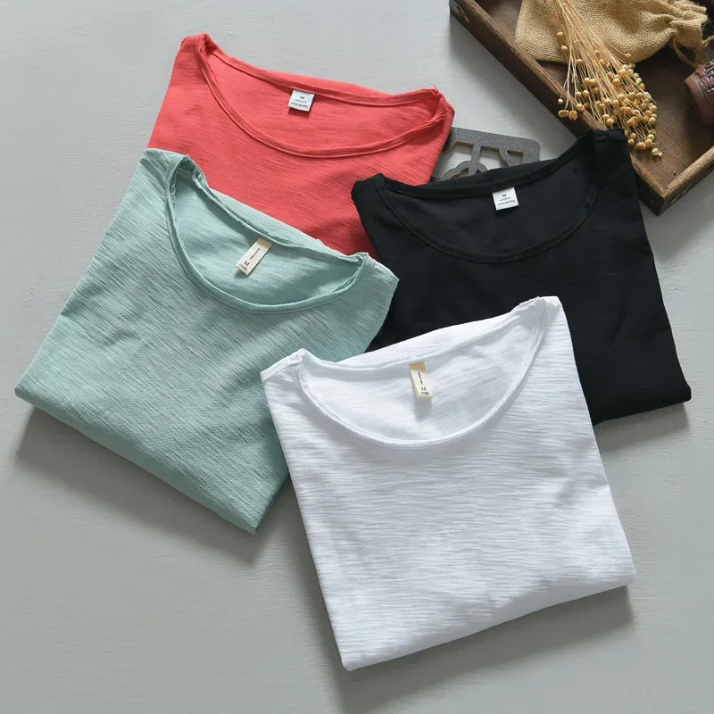 New Autumn Solid Color Long-sleeved T-shirt Men’s Casual Bottoming T-shirt Male