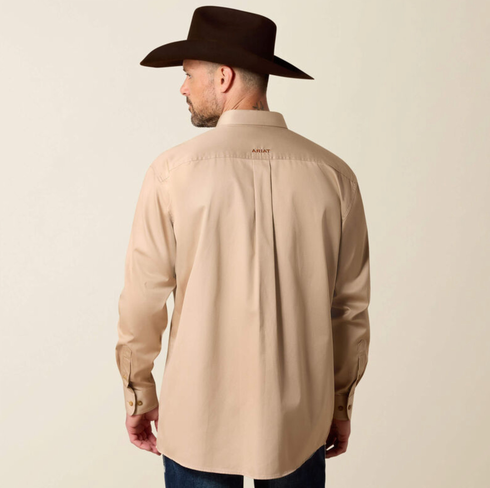 Ariat Men’s Solid Twill Classic LS Shirt 10000505 Khaki Size Large New