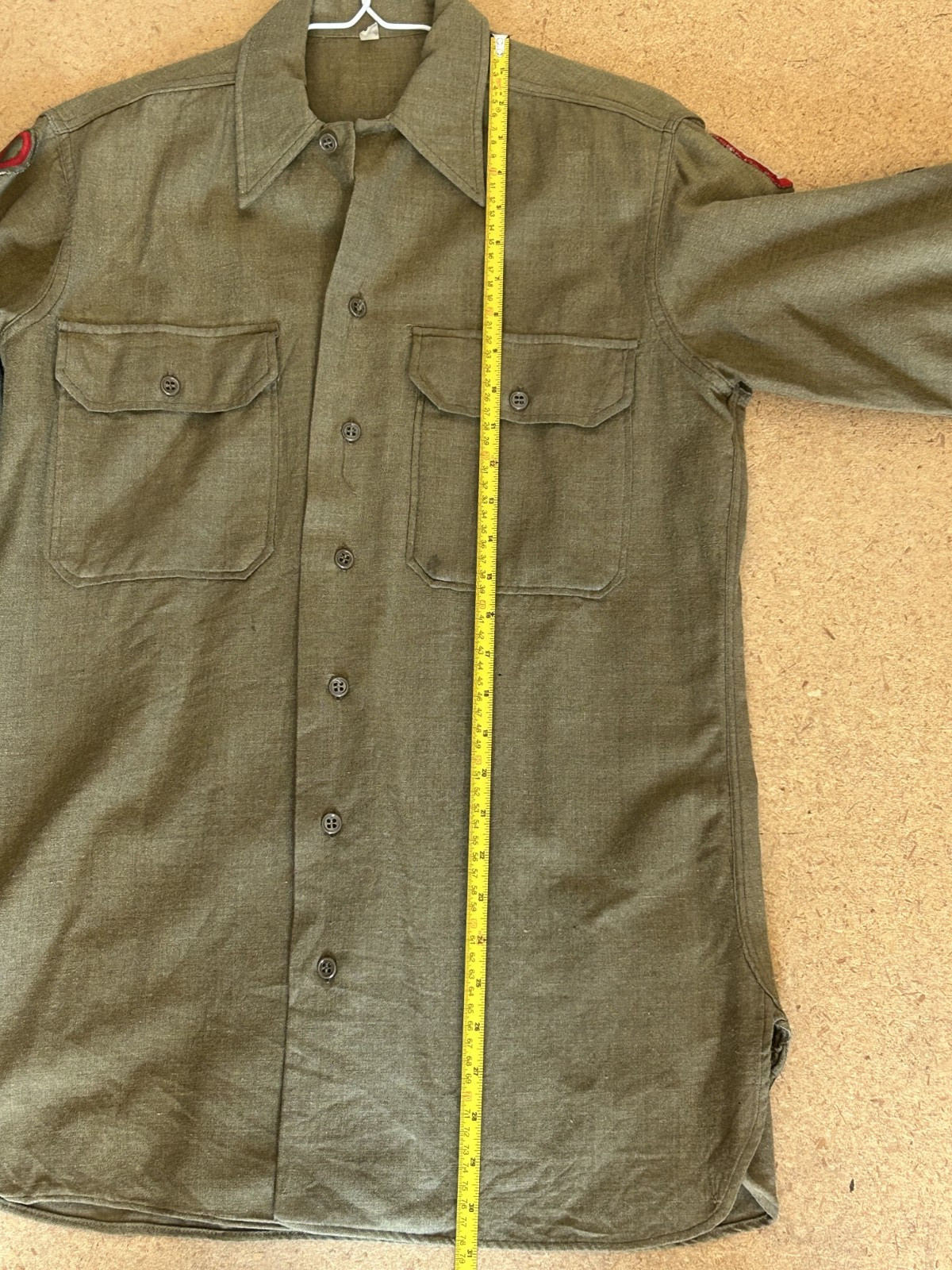 Vintage US Army Wool Service Shirt SP3 E4 Third Army Patch Military Uniform