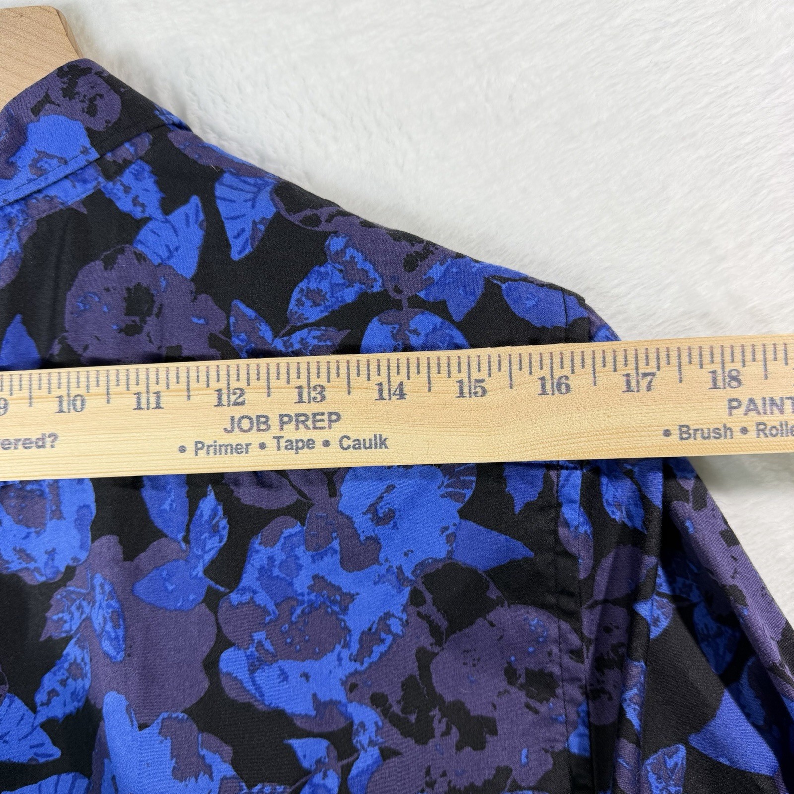 Guess Blue Floral Cotton Blend Long Sleeve Button-Up Shirt Men’s M Spring Summer