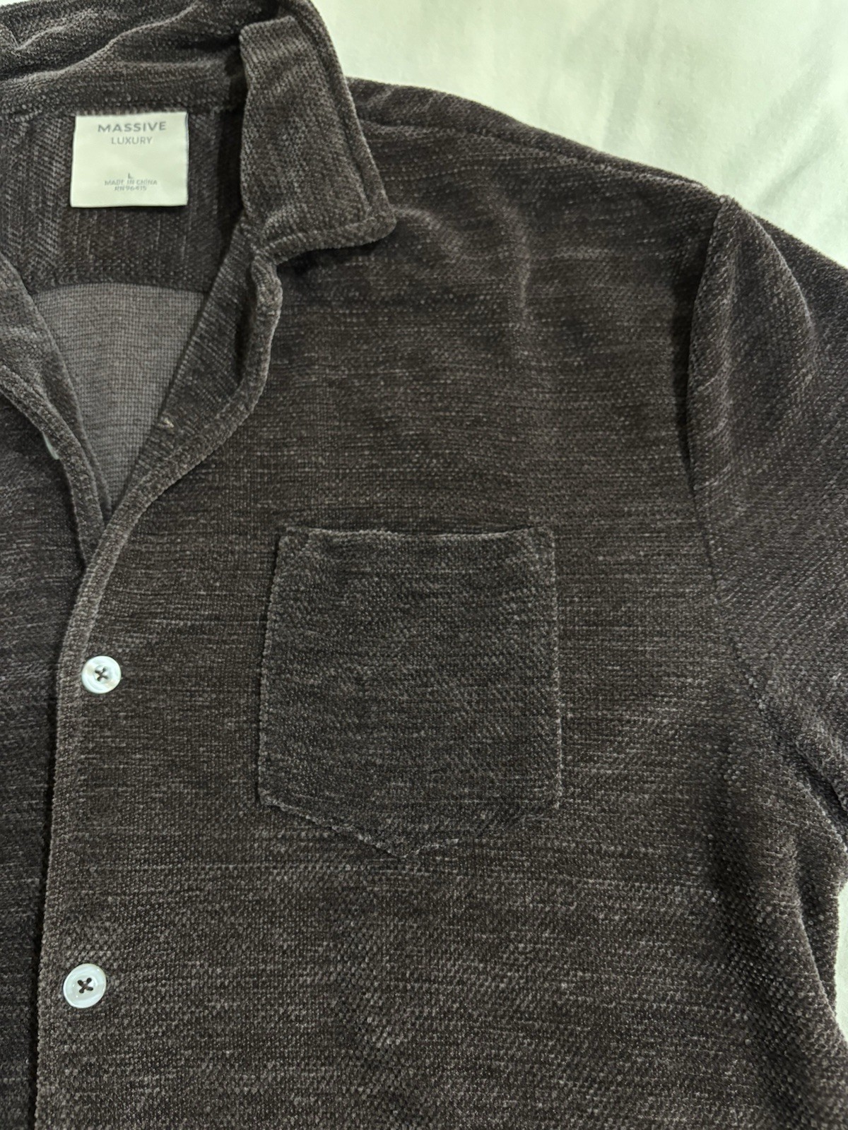 Mens Shirt Massive Luxury Casual Bottom Down Size L