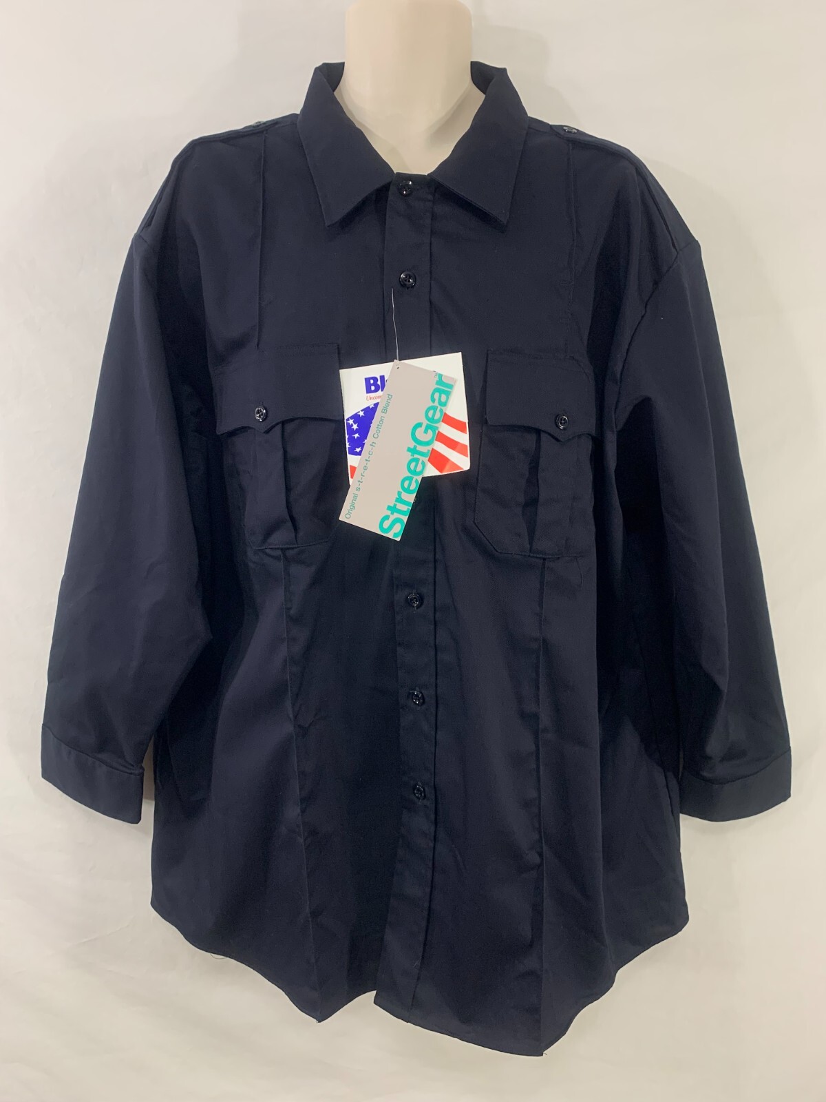 BLAUER StreetGear #8701 Mens 3XL Police Blue Poly-Cotton Button Up Uniform Shirt